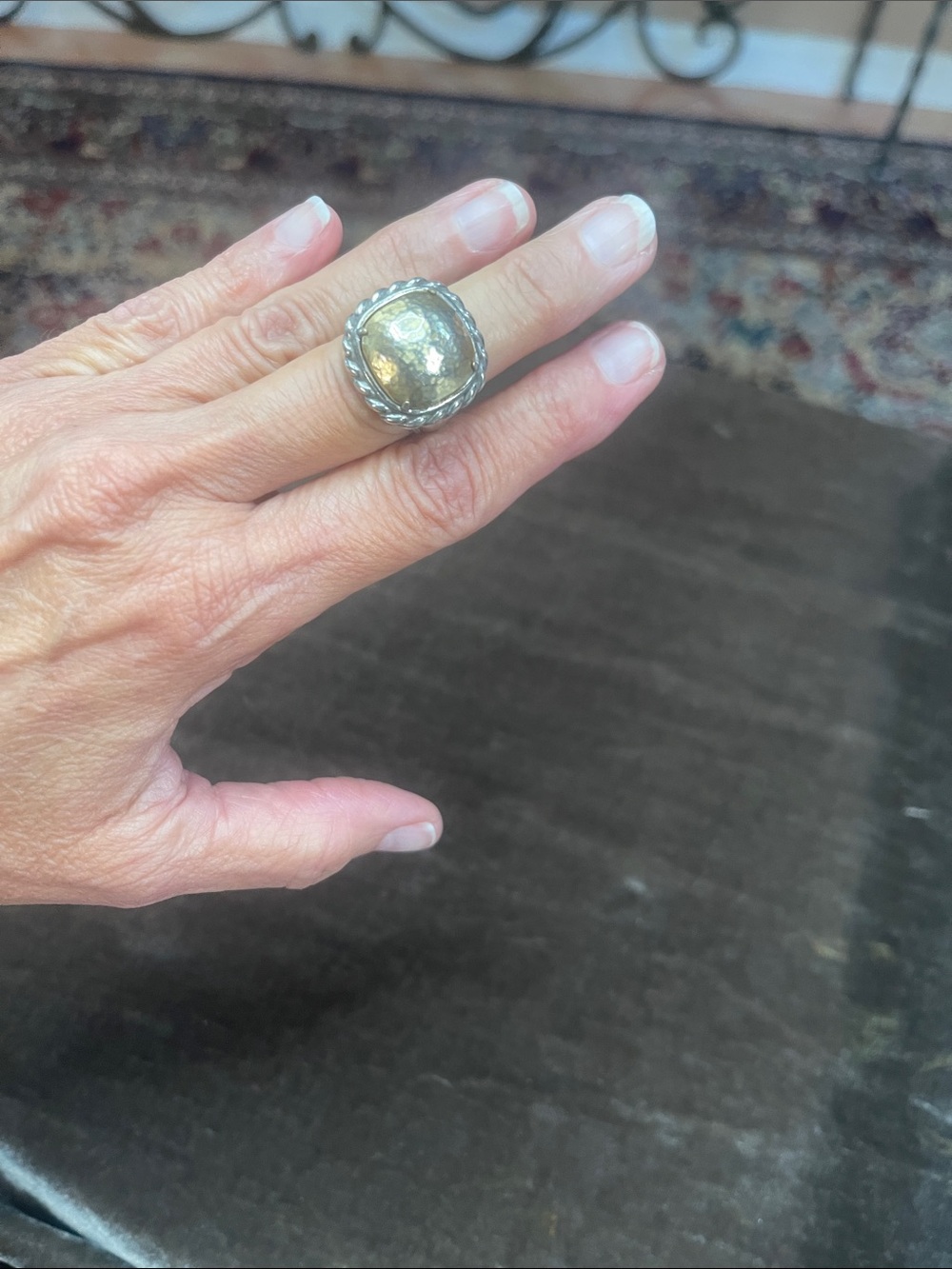 Silver Twisted Rope Ring - Classic Silver/Gold Tone